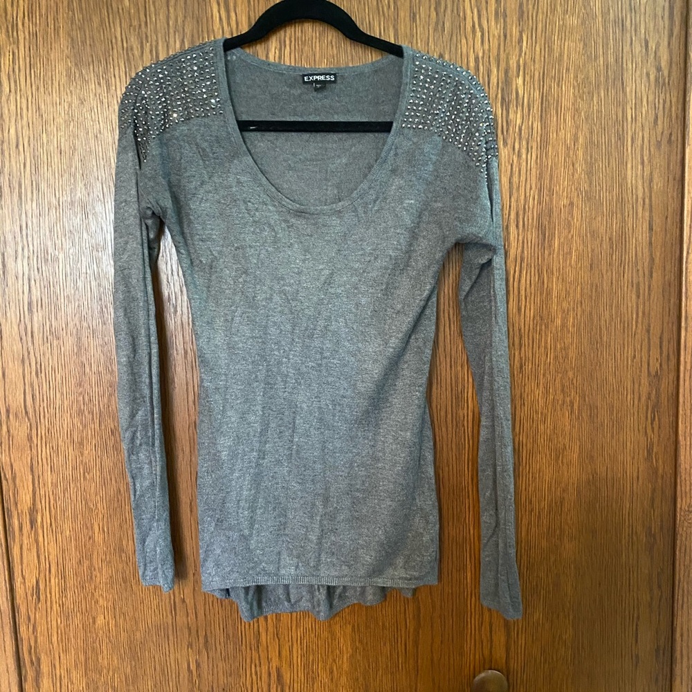 Express sweater studded shoulders